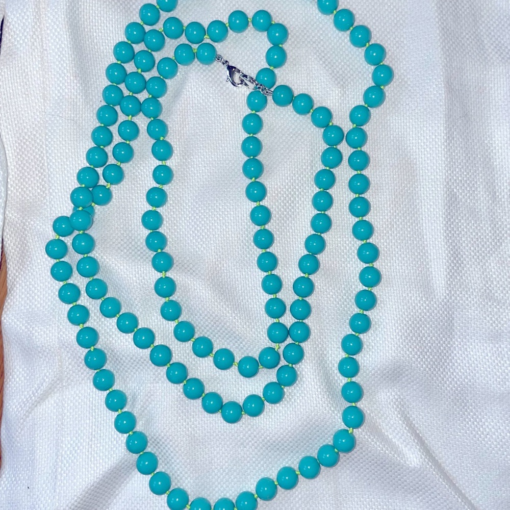 Stella and Dot Long Turquoise Beaded Strand Necklace